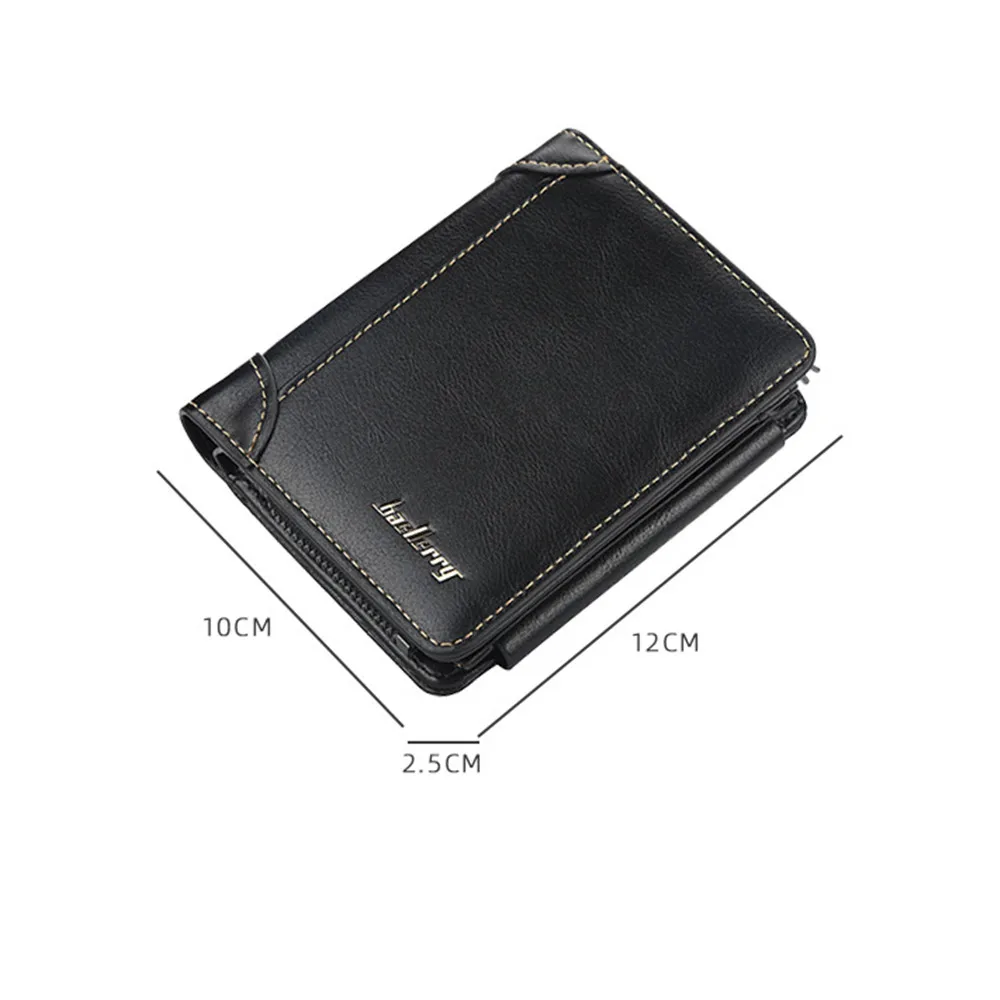 

2021 Mens Pu Leather Zipper Wallet Card Holder Bifold Vintage Coin Purse Bank Card Holder Classic Case Wallet