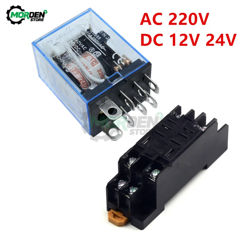 AC 220 В DC 12 24 10A катушка реле питания LY2NJ электронный мини электромагнитный релейный