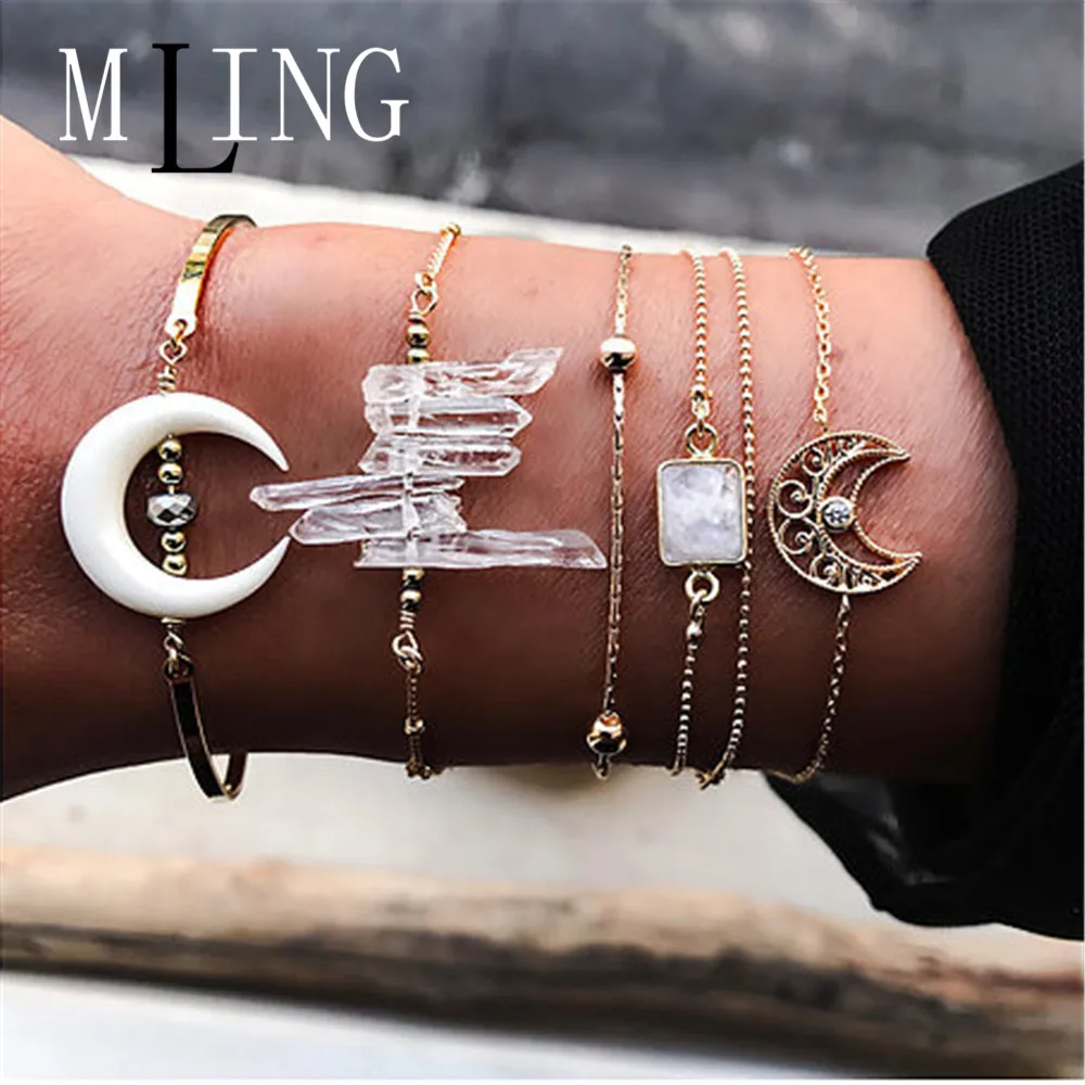 Женский винтажный браслет из Золотого Сплава MLING неправильного геометрического