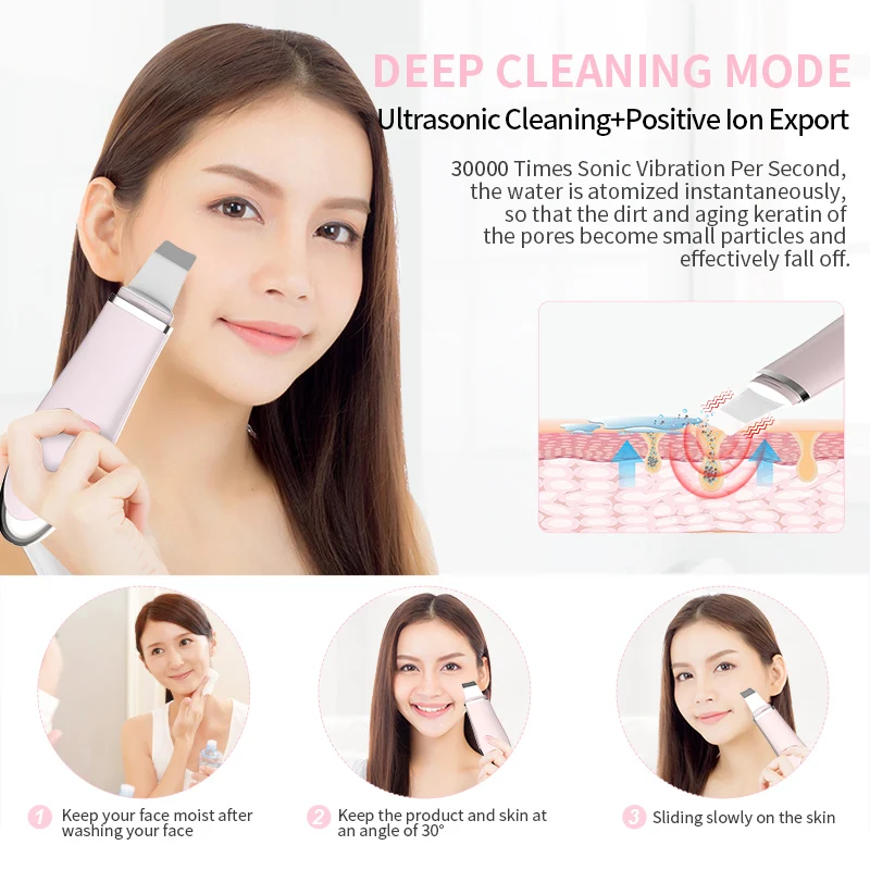 ANLAN ультразвуковой очиститель кожи скребок для лица вибратор инструмент очистки