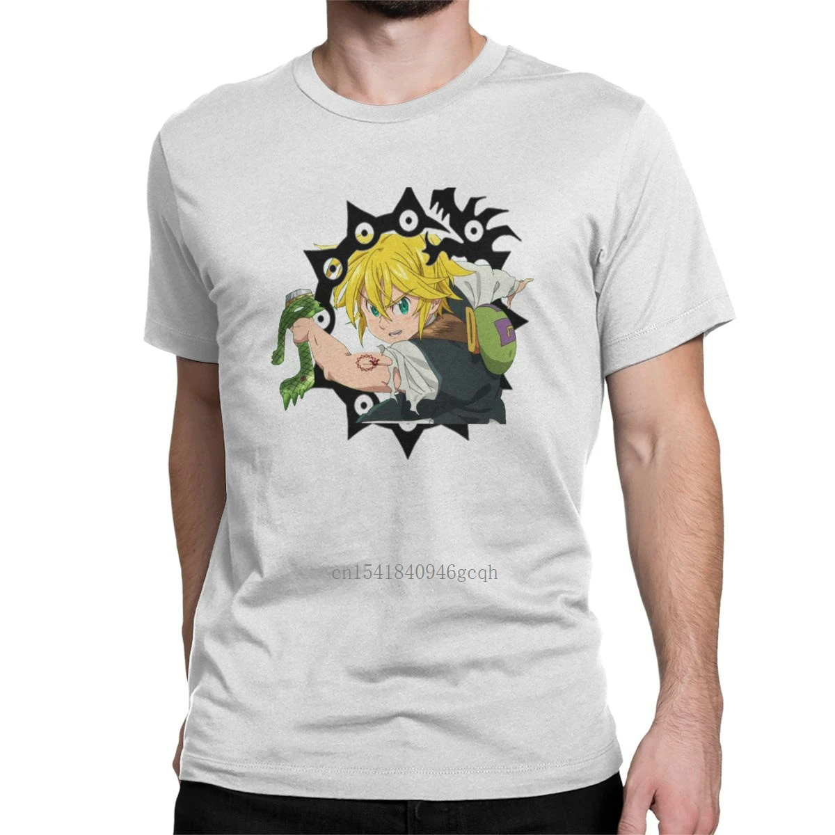 

Funny Nanatsu No Taizai Meliodas T-Shirt for Men Round Collar Cotton T Shirts The Seven Deadly Sins Tee Shirt Gift Idea Clothing