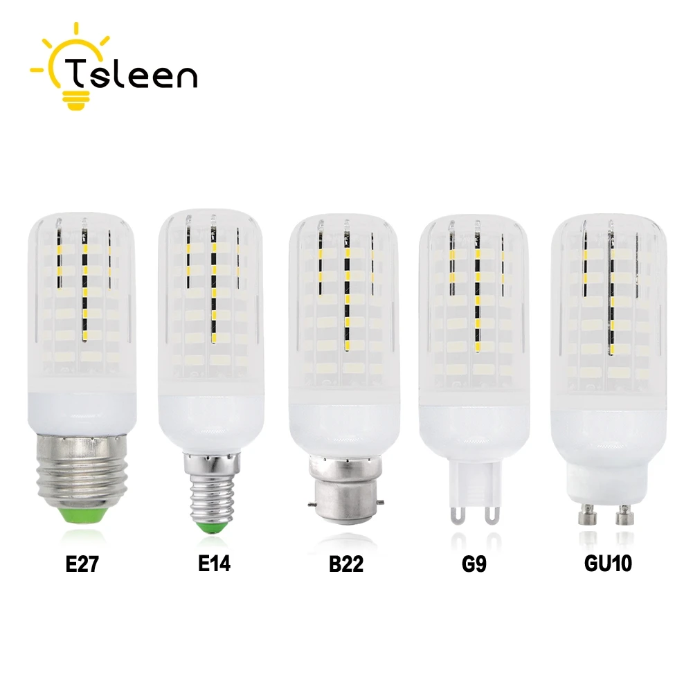 TSLEEN 10 шт. E27 светодиодный светильник E14 лампы SMD5733 AC220V Светодиодная лампа кукуруза