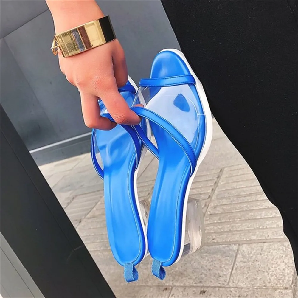 Junetxin/женские новые модные брендовые пикантные пляжные прозрачные туфли на низком каблуке с круглым носком женские удобные нескользящие домашние тапочки