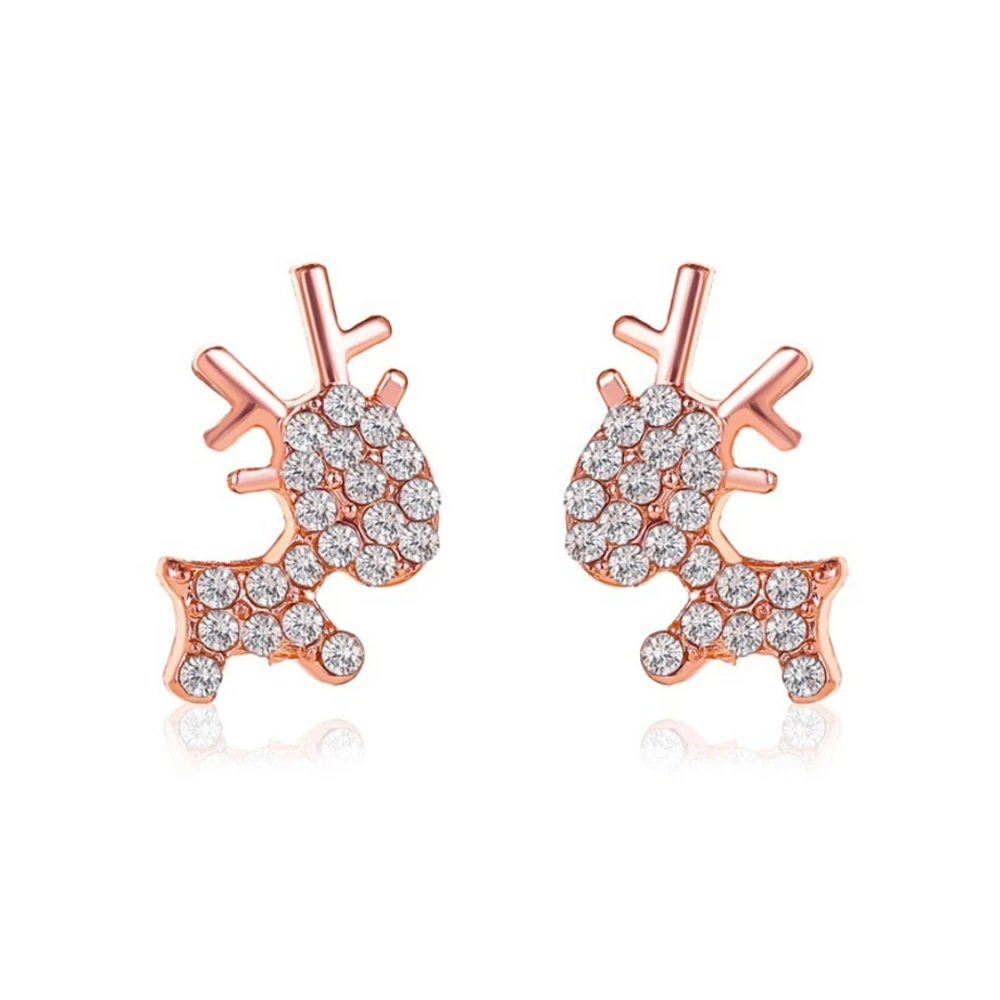 

Christmas Elk Earrings Women Cute Korean Fawn 2020 Trend Exquisite Rhinestone Animal Stud Earrings Xmas Gifts