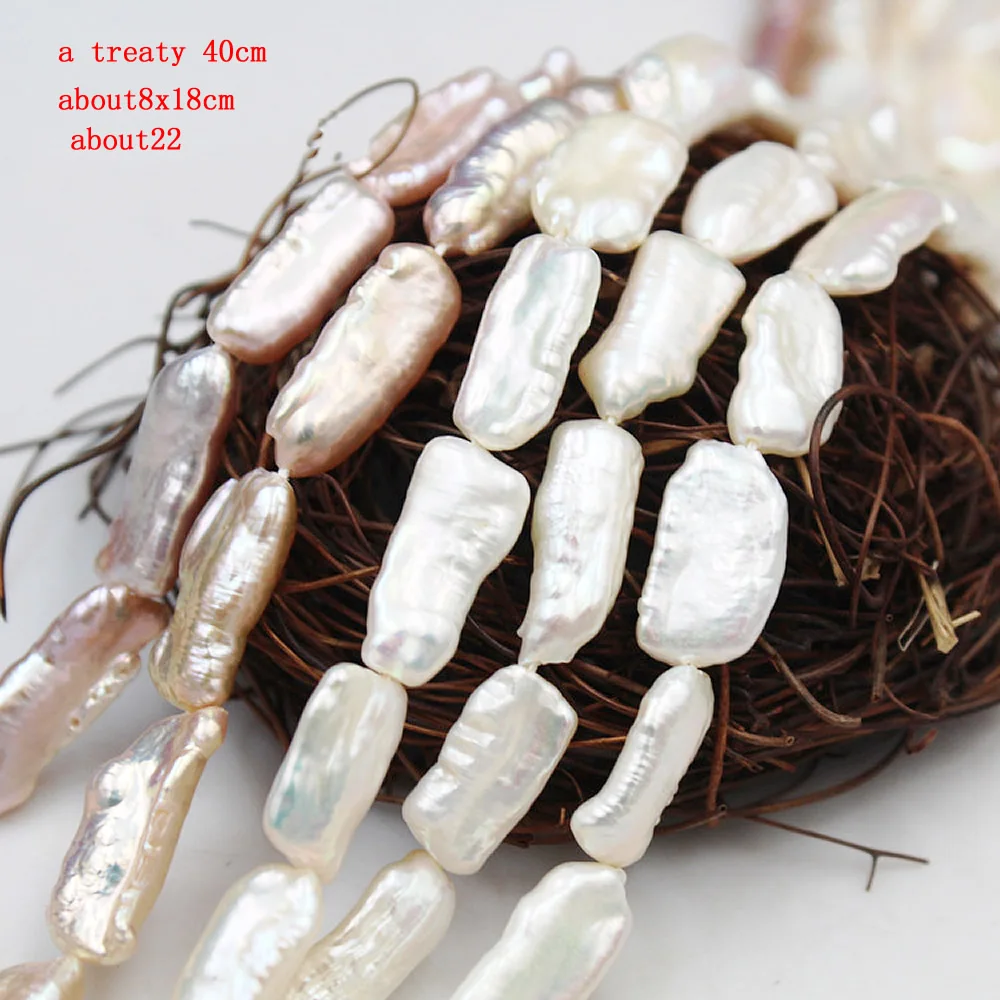 

Natural Freshwater Baroque Pearl Bead Irregular Rectangle Punch Loose Beads for Jewelry Making DIY Necklace Bracelet Earrings