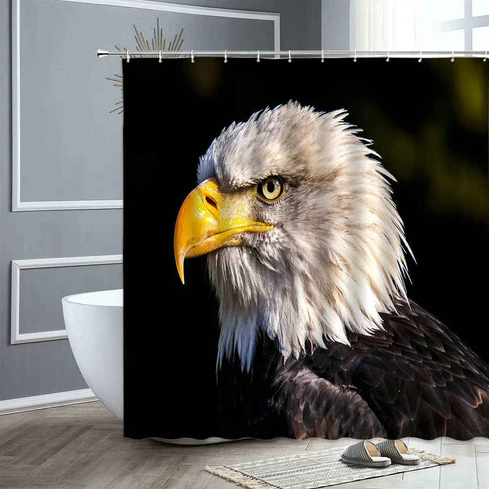 

Animal Shower Curtain 3D Birds Flowers Pattern Bathroom Curtains Waterproof Polyester Fabric Bath Screen With Hooks