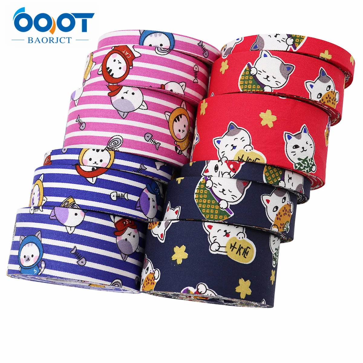 

Double-Sided Cartoon Thicken Cloth Ribbon 5Yards 211227-7 Multi-size DIY Hairclip Apparel Accessories And Sewing Decorations