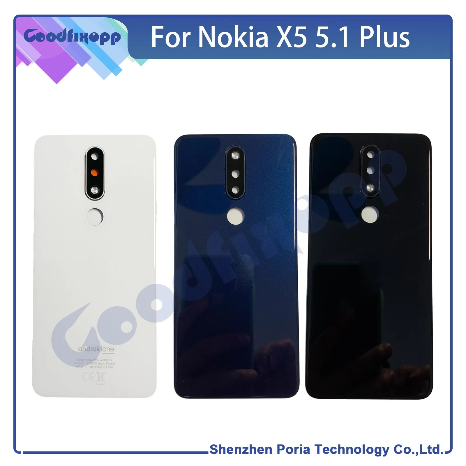 Для Nokia X5 5 1 Plus Крышка батарейного отсека задняя крышка корпуса телефона +