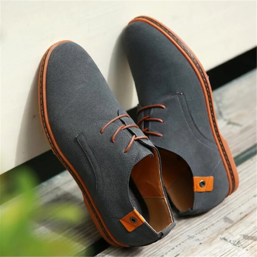Man Flat Autumn Men Suede Leather Shoes Oxford Casual Classic Sneakers For Comfortable Flats Footwear Size 38-48 y597 | Обувь