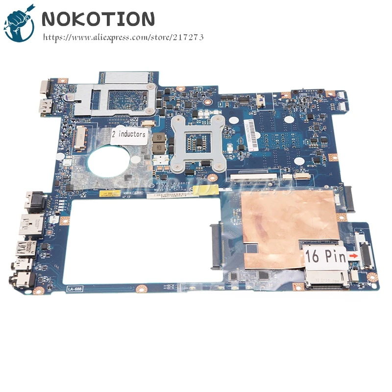 Материнская плата NOKOTION для ноутбука Lenovo IdeaPad Y570 HM65 DDR3 GT555M GPU PIQY1 LA-6882P основная -