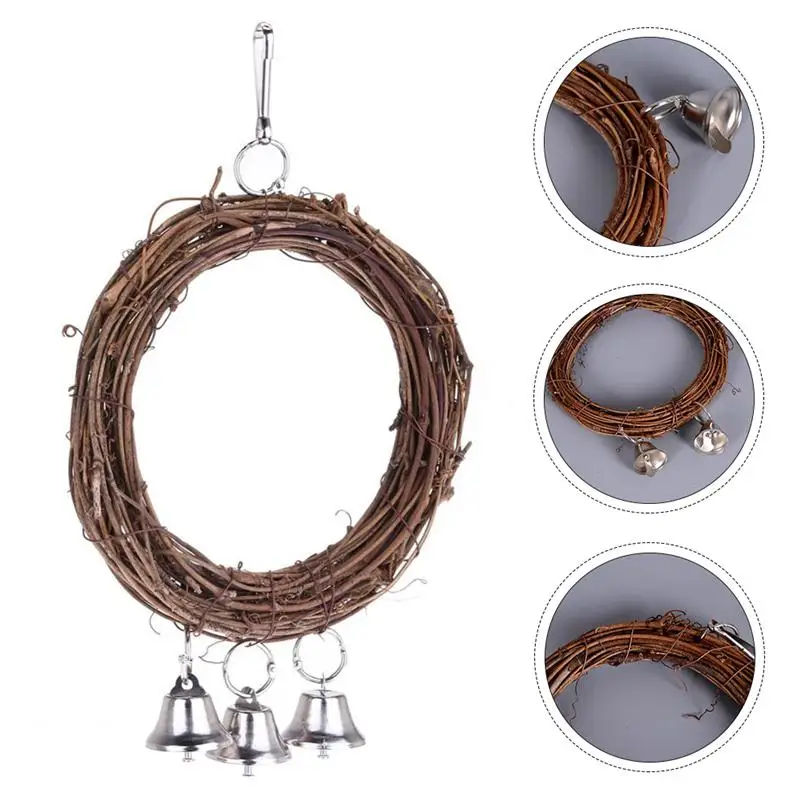

1pc Durable Simple Portable Parrot Toy Rattan Swing Fashion Parrot Swing Bird Swing