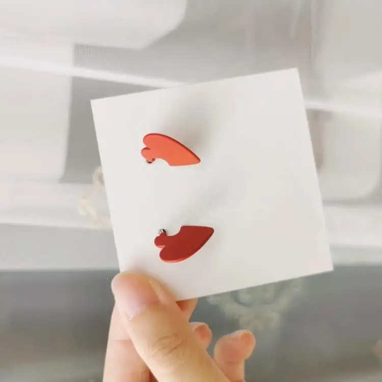 Корейский стиль любовь сердце висячие серьги женские милые модные красные в виде