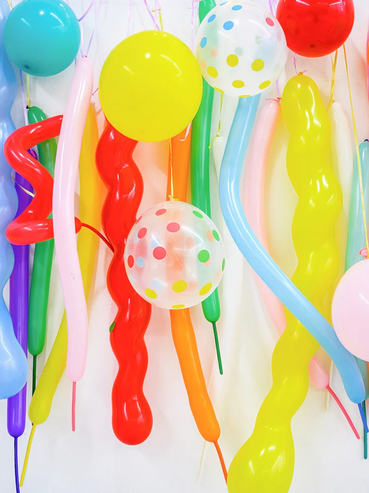 Ins Корейская Стильная длинные воздушные шары гирлянда золотые с днем рождения