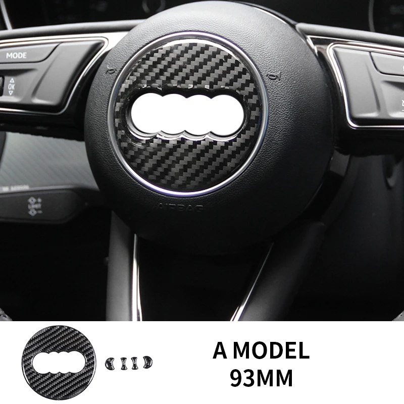 Автомобильная наклейка на руль из углеродного волокна с логотипом рамка для Audi A1