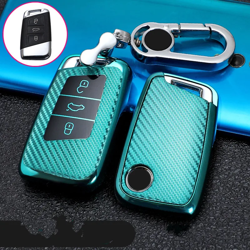 Чехол из углеродного волокна ТПУ с рисунком для автомобильных ключей чехол VW MK2