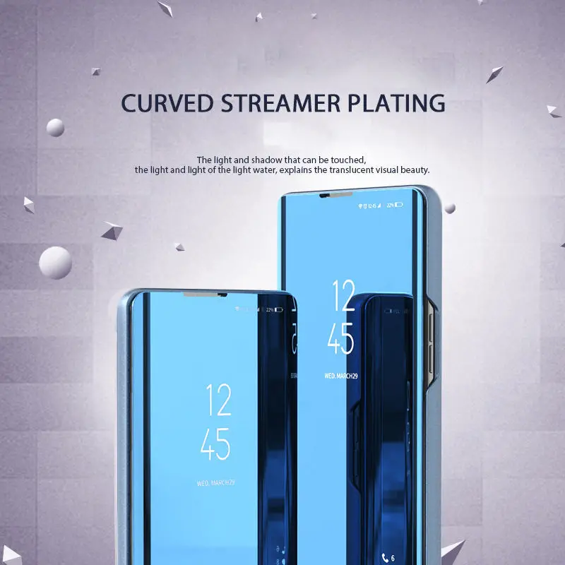 Кожаный чехол книжка с зеркальным покрытием для Samsung Galaxy S20 Plus|Бамперы| |