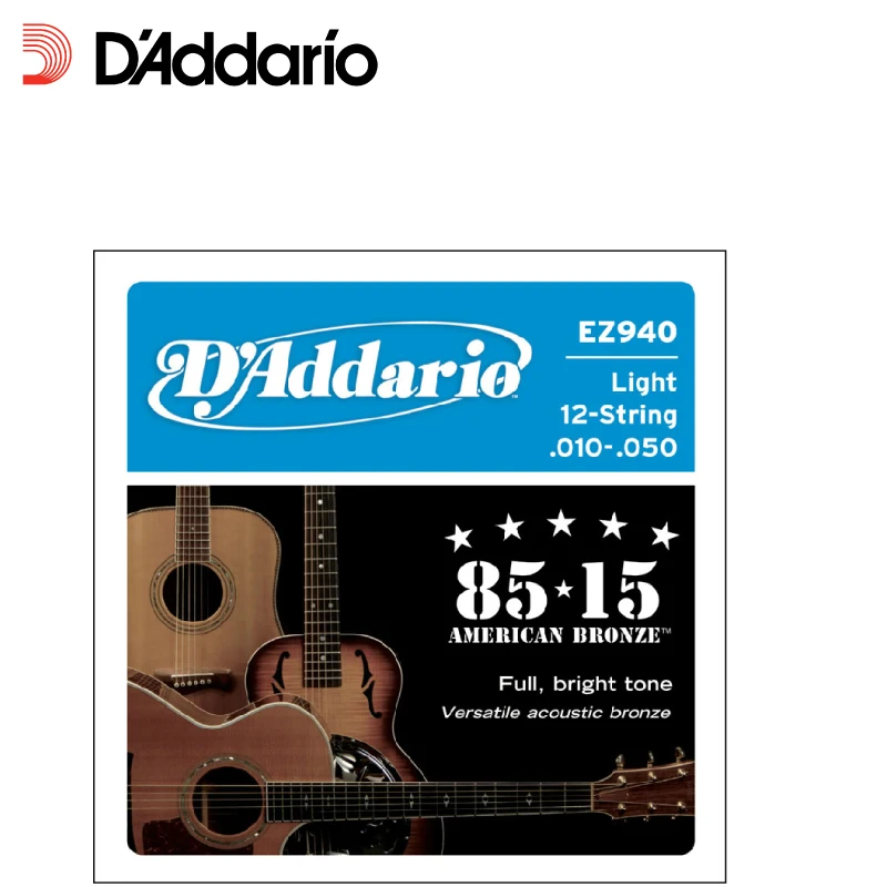 Струны для акустической гитары 12 струн 85/15 010 050 acoustic guitar strings guitar stringsguitar acoustic strings