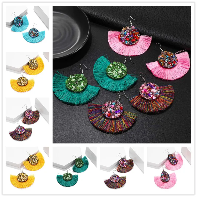 Богемные серьги с большими кисточками для женщин богемные Винтажные европейский