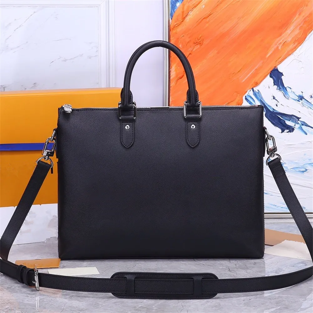 

Men's black suede leather business briefcase handbag messenger bag