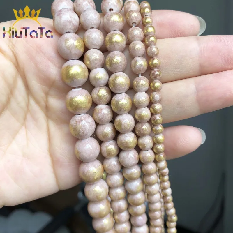 Бусины из нефрита натуральные россыпью бусины телесного и розового цвета для