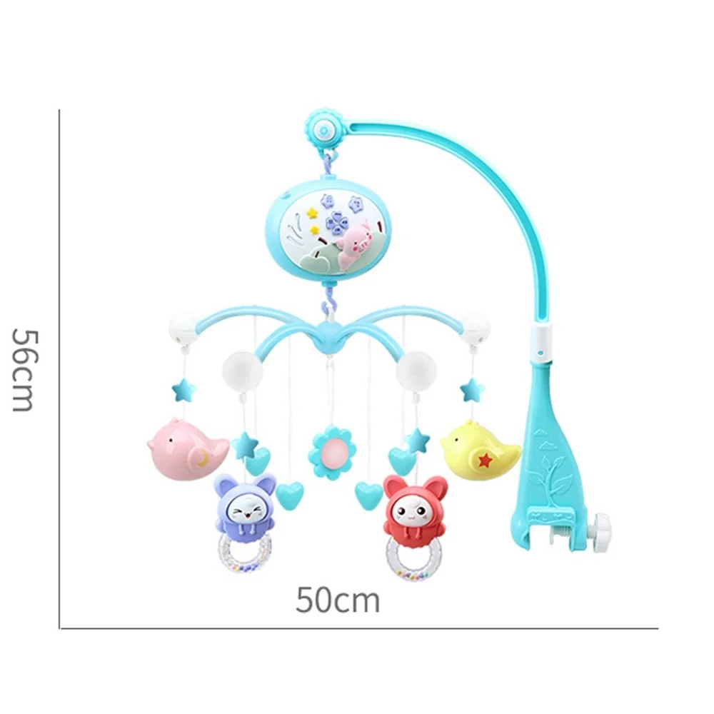 

Musical Baby Crib Mobile Toddler Bed Bell With Animal Rattles Projection Cartoon Early Learning Toys )