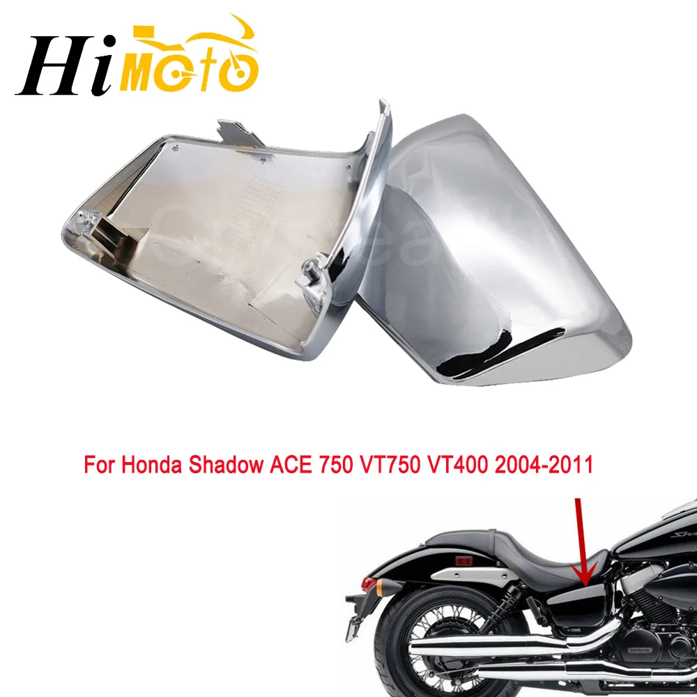 Хромированный Черный Мотоцикл левый и правый Батарея Боковые Крышки обтекатели