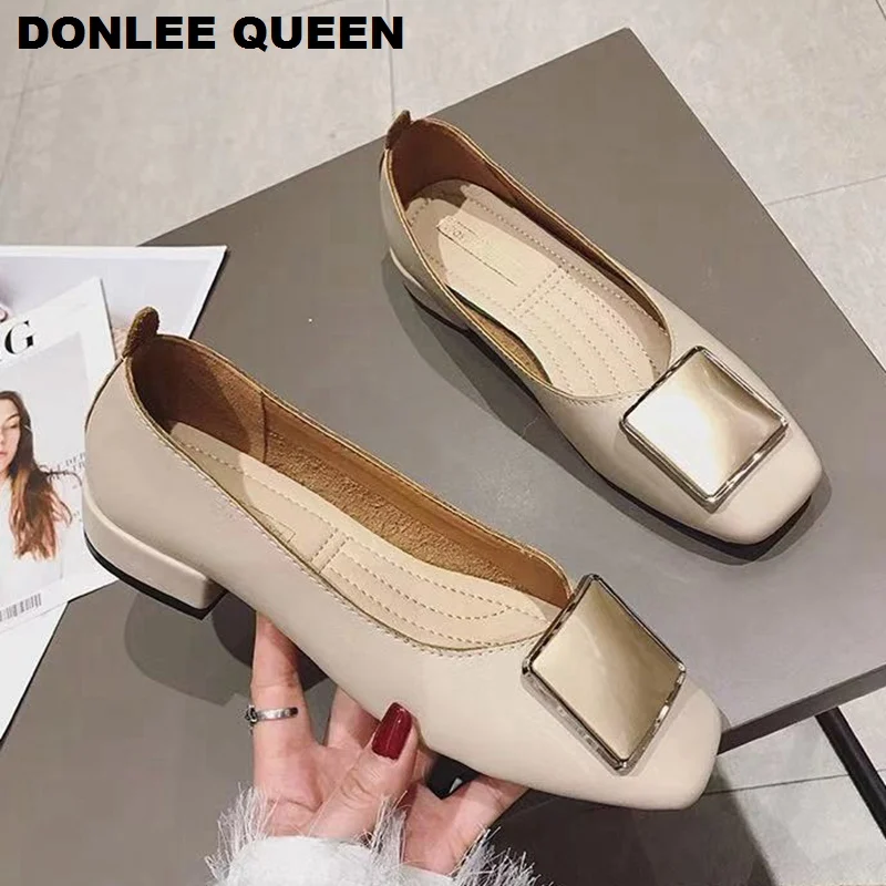 Туфли DONLEE QUEEN женские на плоской подошве Брендовые балетки квадратный носок с