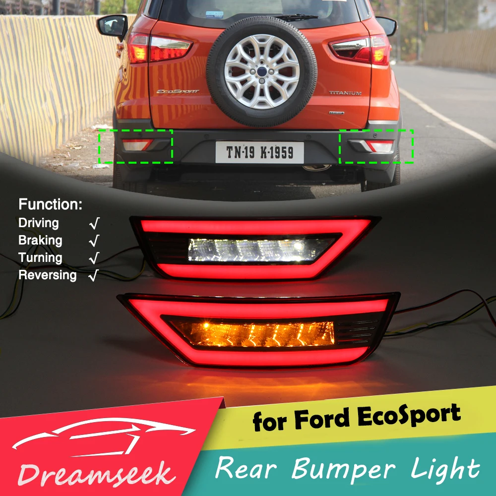 Красный Светодиодный отражатель светильник заднего бампера Ford EcoSport 2014 2015 2016 2017