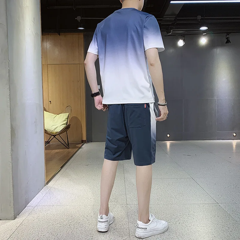 Комплект спортивный мужской из 2 предметов рубашка с коротким рукавом и шорты