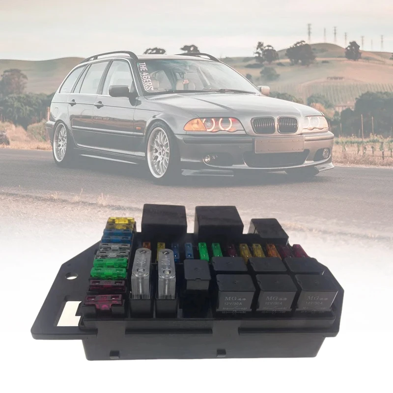 

38 Way Blade Fuse-Block with Fuse-Box Holder and Relay Damp-Proof Cover for Car Boat Marine Truck