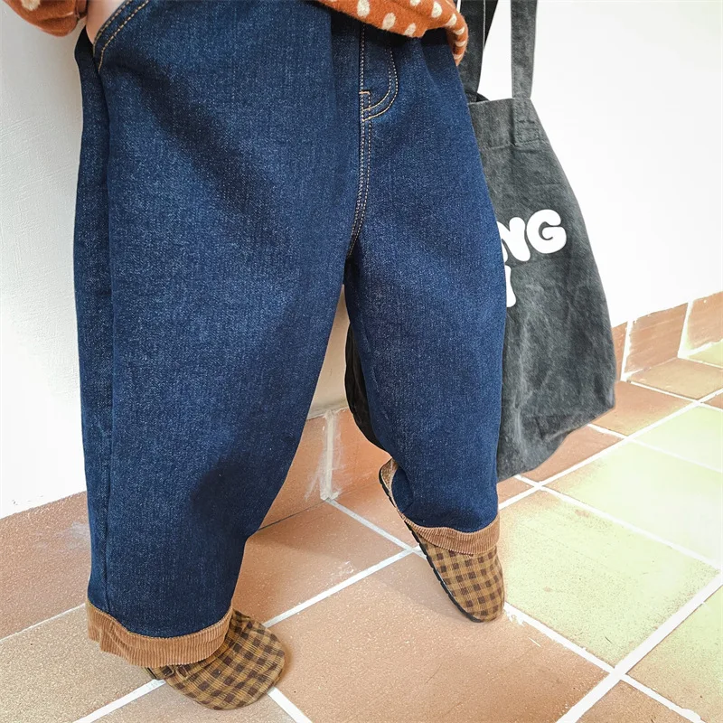 

Брюки до щиколотки с эластичным поясом свободные однотонные хлопковые новые модные удобные милые простые зимние осенние детские унисекс