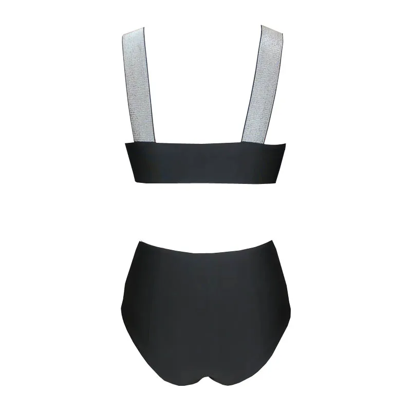 Купальник женский с высокой талией пикантный комплект бикини чашками пуш-ап