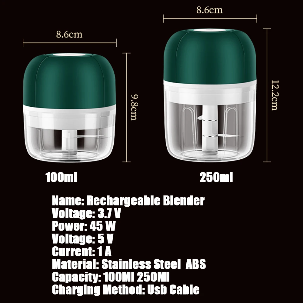 

Mixer Electric Chopper Blender Garlic Masher Press Wireless Electric Mincer Vegetable Chili Meat Grinder Food Crusher Chopper