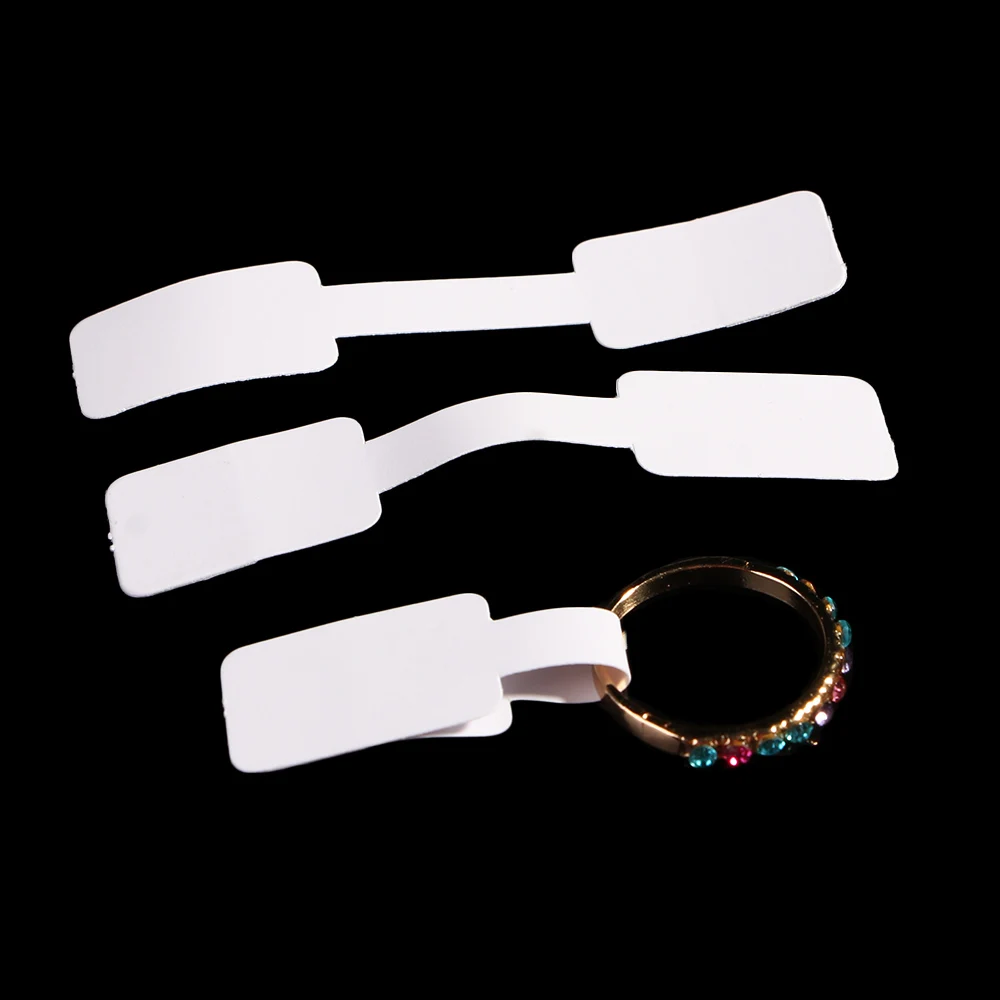

100Pcs White Blank Jewelry Price Tags Paper Price Labels Practical Necklace Ring Hang Size Jewelry Sticky Price Display Tags