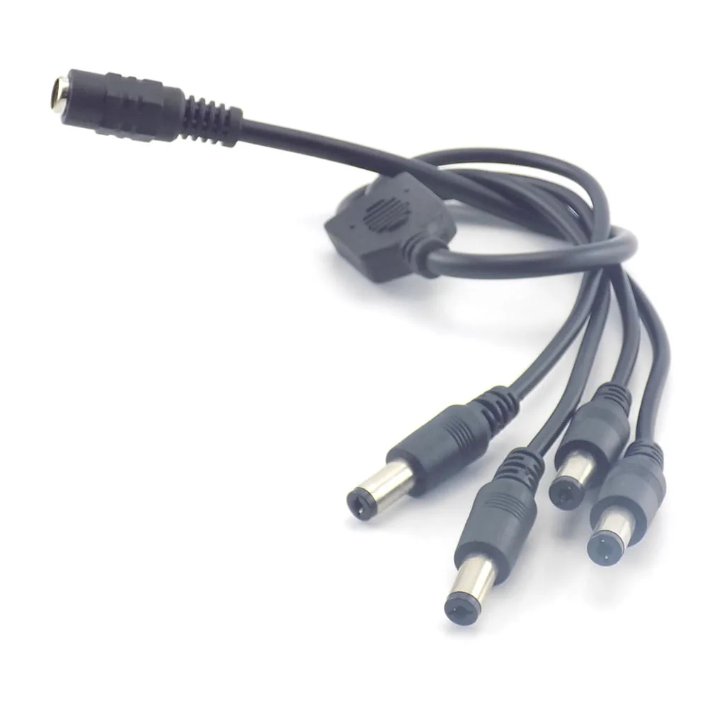 12v DC 1 Female To 4 Male Power Splitter Cable 5.5x2.1mm Plug Adapter supply Connector for CCTV Security Camera led Strip W17 |