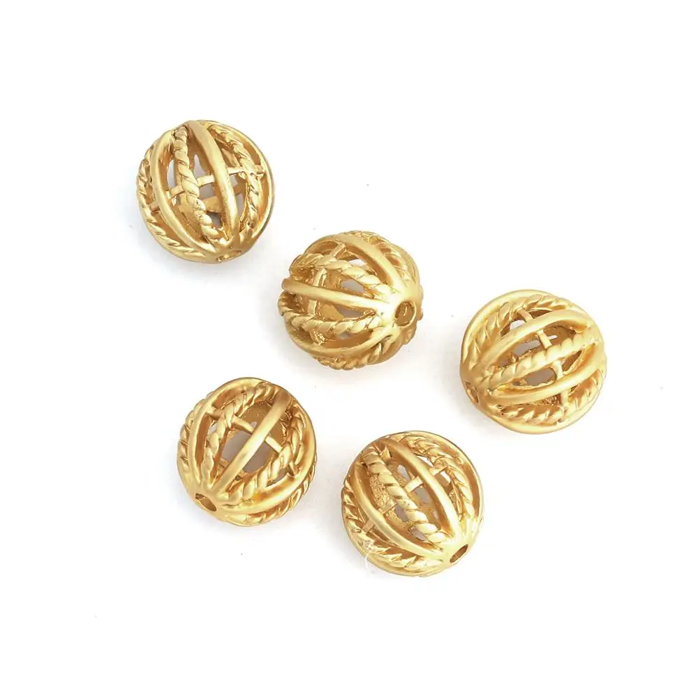 Doreen Box модные бусины на основе цинка вставки из сплава круглые матовые золотые