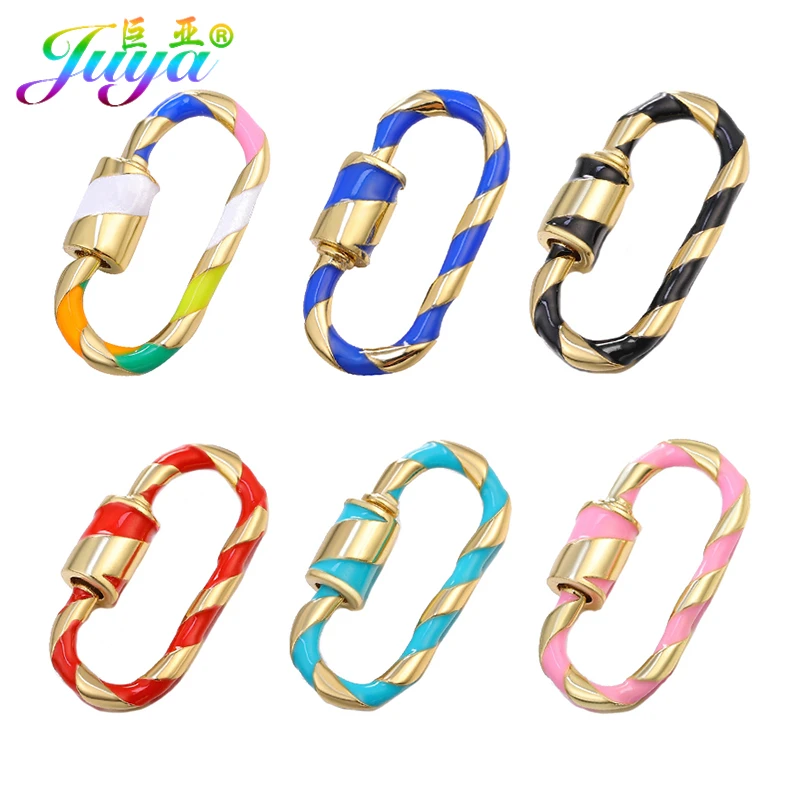 Juya 4 шт./лот Медальоны Оптовая Продажа DIY эмалированный карабин винтовой замок