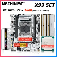 machinist x99 motherboard set kit lga 2011 3 with intel xeon e5 2630l v3 processor 32gb 48 2666mhz ddr4 memory ram x99 k9