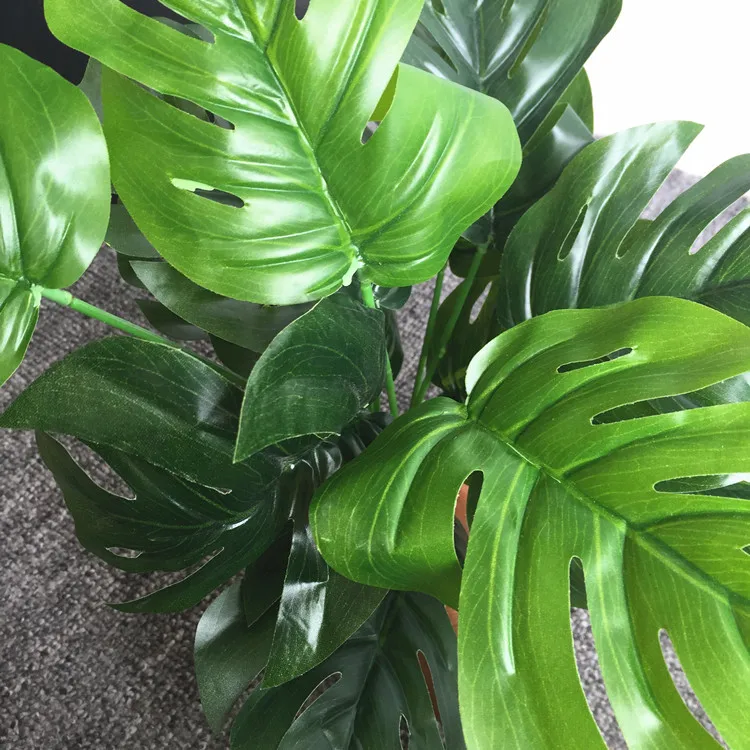 12 вилок/букет искусственные растения зеленые листья в форме Панциря Черепахи