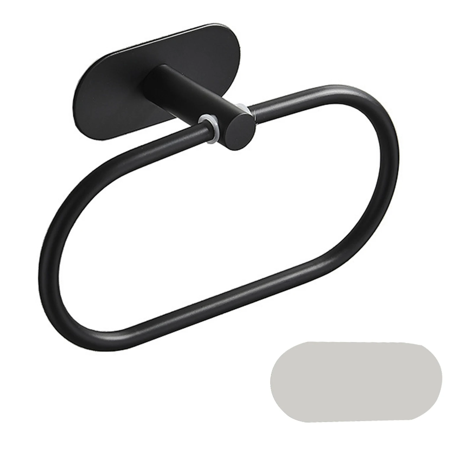 

Настенное кольцо для полотенец из нержавеющей стали, многофункциональное матовое черное украшение с винтом для ванной комнаты, отеля, кухн...