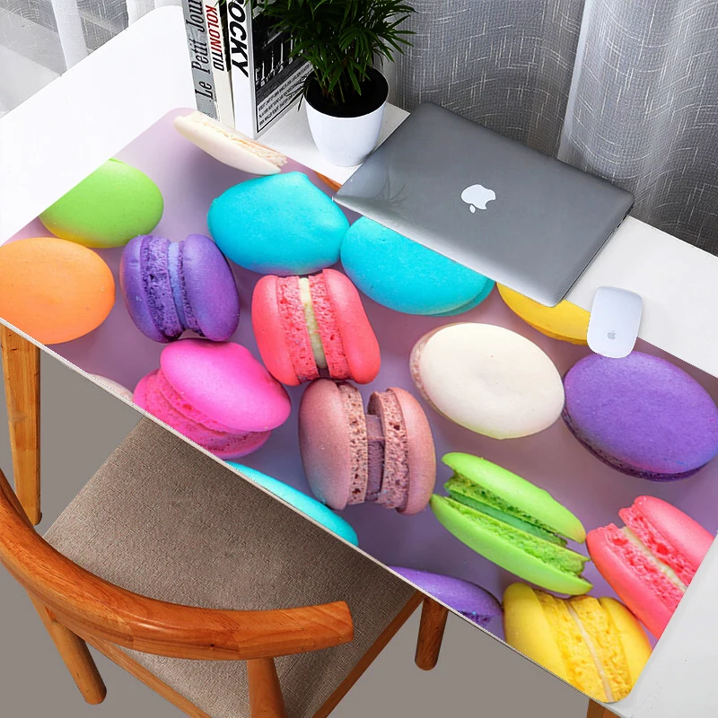 

Mouse Pad Macarons Food Pattern Computer Gamer Large Extended Mouse Pad Big Gaming Mousepad 900x400 Keyboard Mat