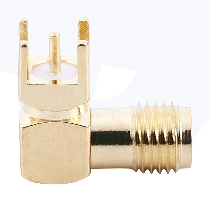 HTHL SMA женский правый угол крепление на печатную плату пайкой RF коннектор адаптер