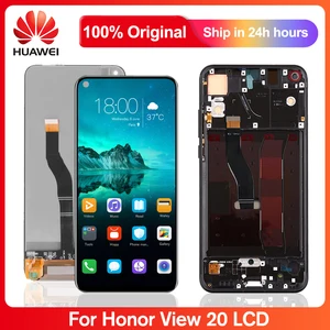 6 4 original display for huawei honor view 20 lcd display touch screen digitizer assembly parts for honor view20 al10 tl10 l29 free global shipping