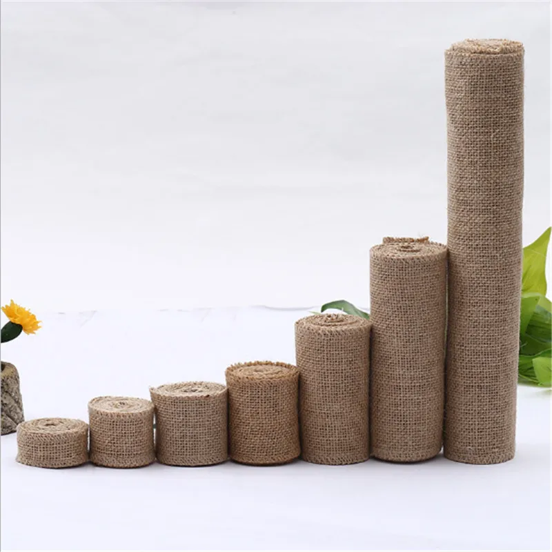 Свадебное украшение 1 м лента из натуральной джутовой мешковины в рулоне