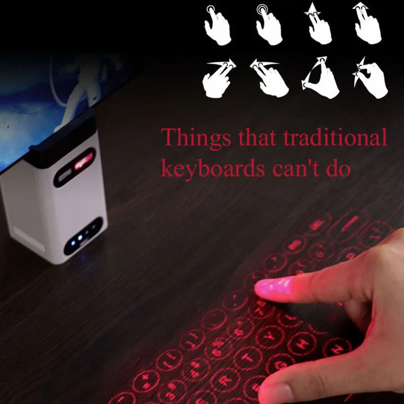 Bluetooth беспроводная клавиатура лазерная проекционная виртуальный экран