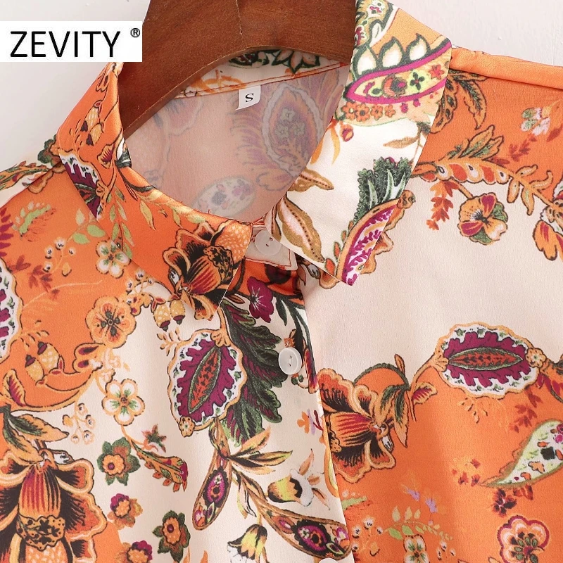 Женская винтажная блузка с принтом Пейсли ZEVITY Повседневная Блузка длинным