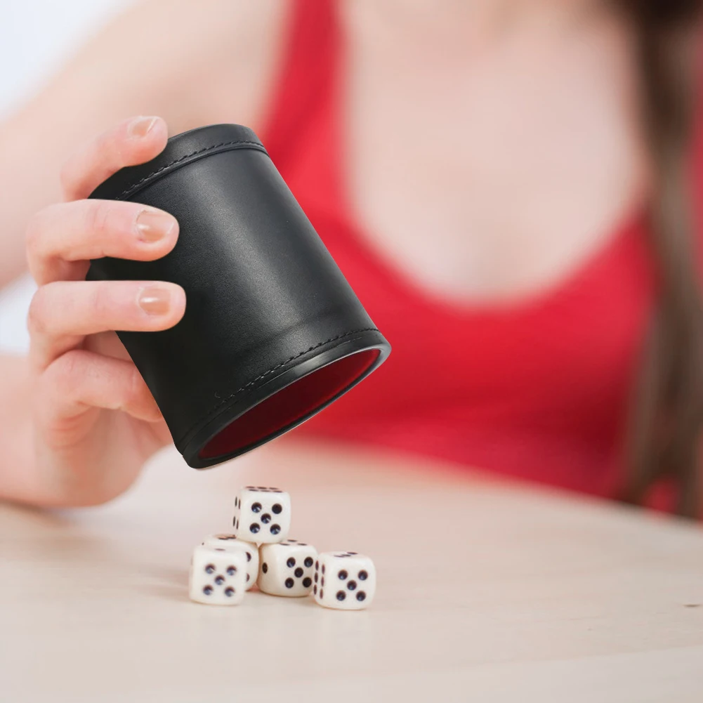 

Leather Trumpet Flannel Dice Cup Lightweight Bar Party Dice Cup with Dices KTV Entertainment Game Playing Elements