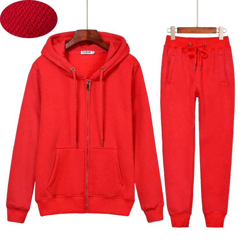 

Women's two-piece clothing sportswear pure cotton hooded zipper sweatshirt trousers jogging suit women's suit hoodie A