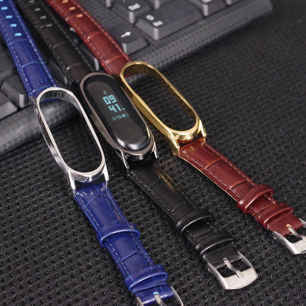 

For mi band 6 strap for mi band 5 bracelet smart leather bracelet smartband for xiaomi miband 3 4 5 6 correa opaska from pasek