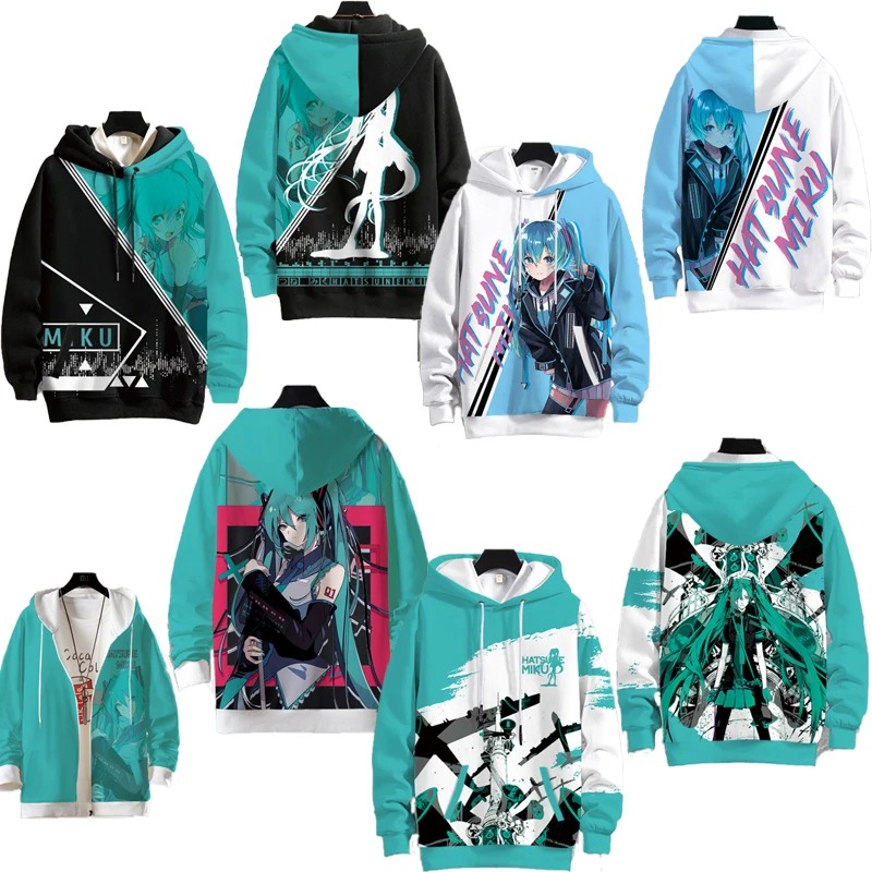 Свитер с капюшоном в японском стиле аниме Топ Hatsune Miku периферийный двухмерный